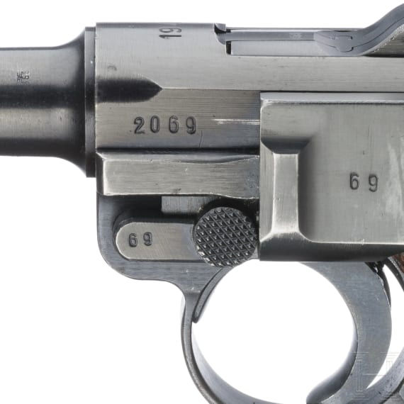 A Luger pistol by Mauser, code "1940 - 42", with holster, Kriegsmarine