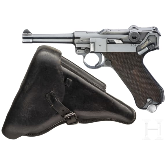 A Luger pistol by Mauser, code "41 - byf", with holster