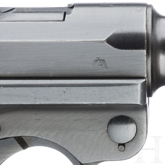 A "K&uuml;" marked Luger pistol by Mauser, code "41 - byf", 2 matching mags, holster; Luftwaffe
