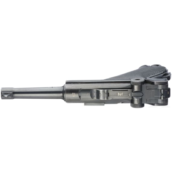 Pistole 08, Mauser, Code "42 - byf" mit SS/Totenkopf und Koffertasche