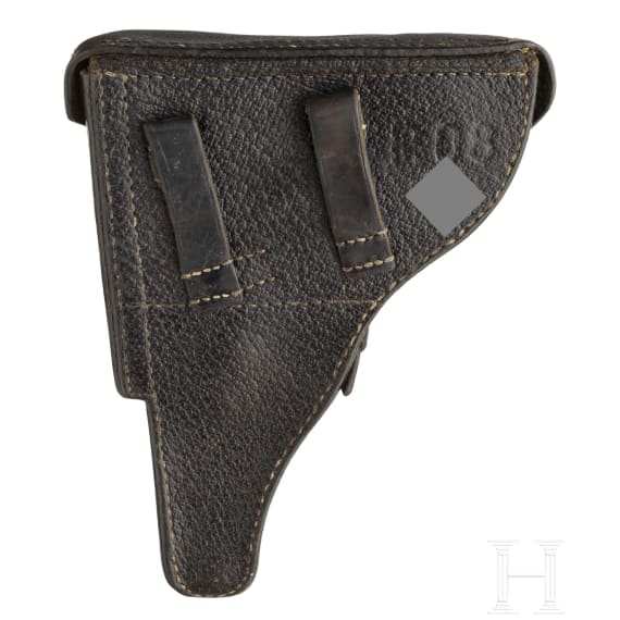 Pistole 08, Mauser, Code "42 - byf" mit SS/Totenkopf und Koffertasche