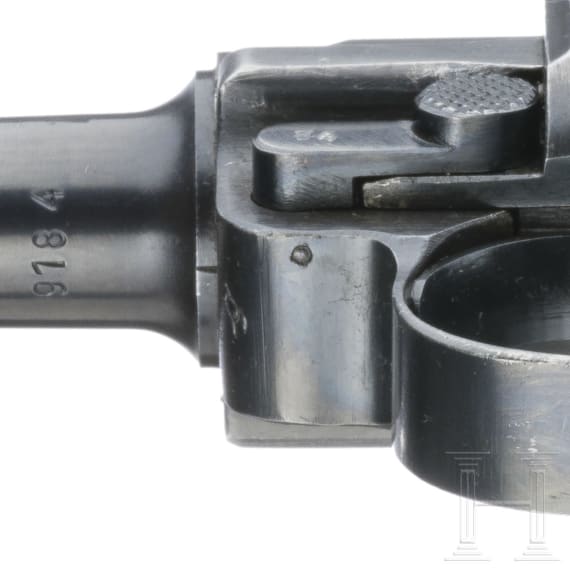 Pistole 08, Mauser, Code "42 - byf" mit SS/Totenkopf und Koffertasche