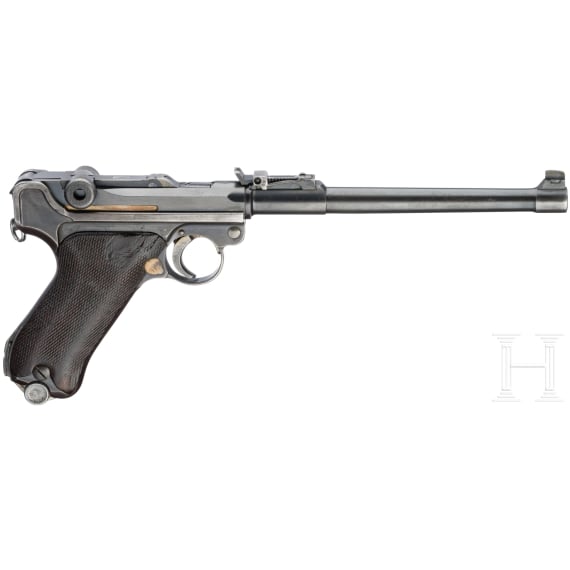 An Artillery Luger by Mauser, 1936, with shoulder stock and holster, Lithuanian contract