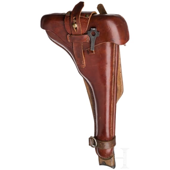 An Artillery Luger by Mauser, 1936, with shoulder stock and holster, Lithuanian contract