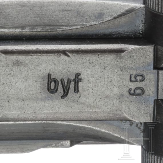 A Luger pistol by Mauser, code "42 - byf" (port. Mod. 942), with holster, Portugal