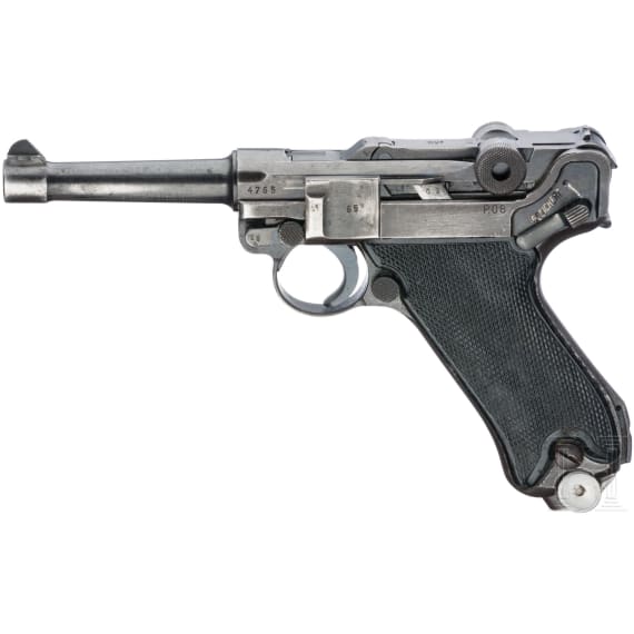 A Luger pistol by Mauser, code "42 - byf" (port. Mod. 942), with holster, Portugal