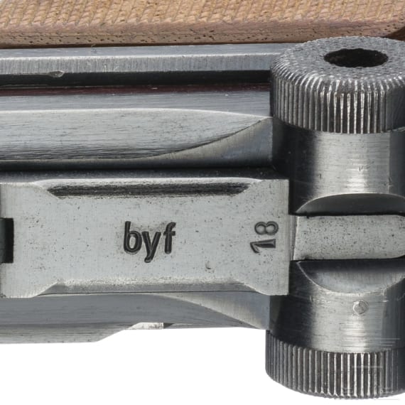 A Luger pistol by Mauser, code "42 - byf" (port. Mod. 942), with holster, Portugal