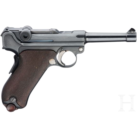 A Luger pistol Mod. 1906 by Vickers Ltd., Commercial, Dutch trial gun in wooden case