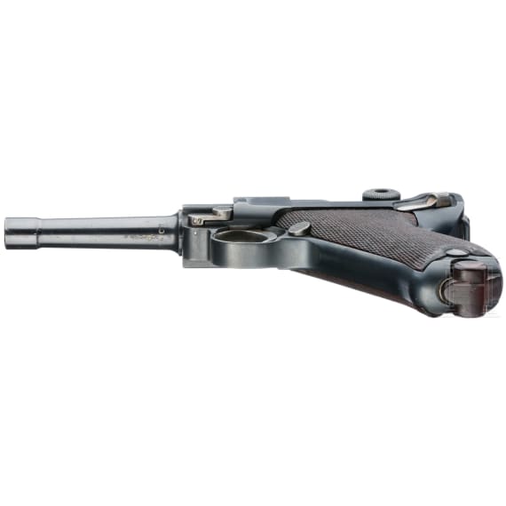 A Luger pistol Mod. 1906 by Vickers Ltd., Commercial, Dutch trial gun in wooden case