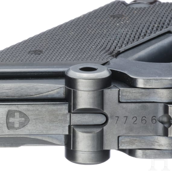 A Luger pistol Mod. 06/29 by W + F, with holster, Swiss ordnance