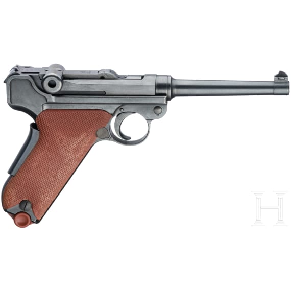 A Luger pistol Mod. 06/29 by W + F, with holster, Swiss ordnance