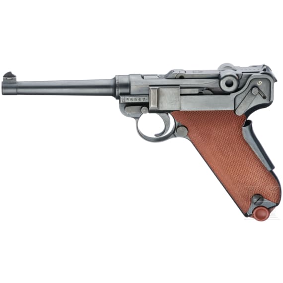 A Luger pistol Mod. 06/29 by W + F, with holster, Swiss ordnance