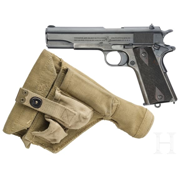 Colt Mod. 1911 Government Mod., British Contract, Royal Air Force, mit Tasche