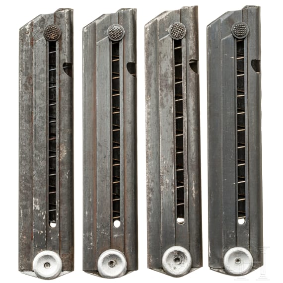 Four Luger magazines by Haenel, Wehrmacht