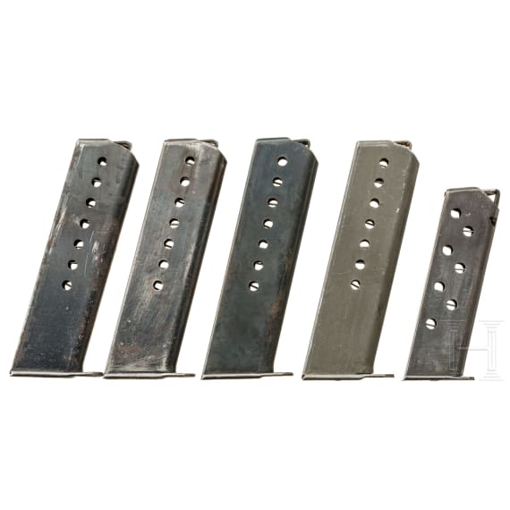 Five magazines for Walther pistols, Wehrmacht