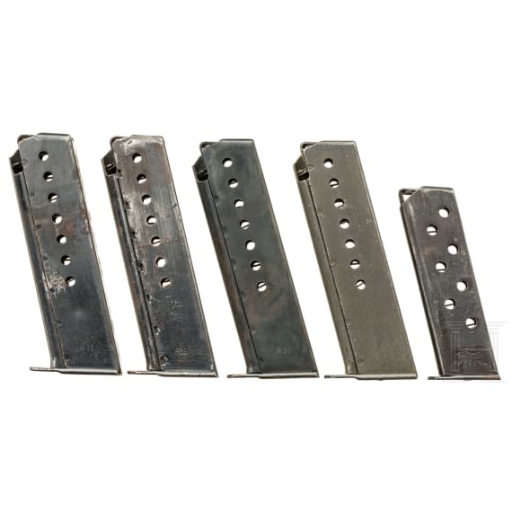 Five magazines for Walther pistols, Wehrmacht