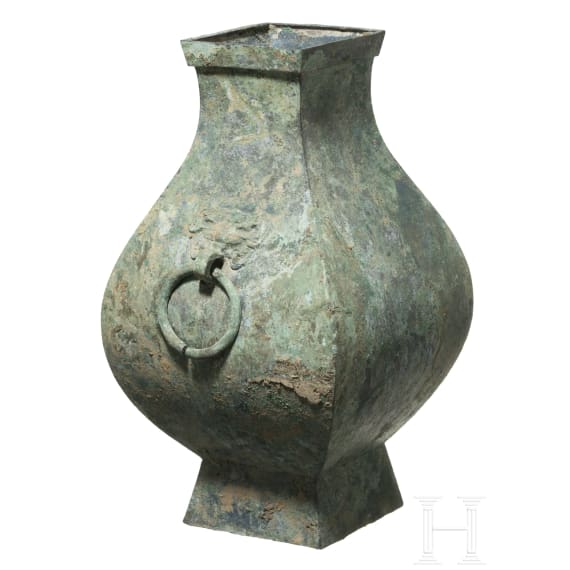 Bronze-Ritualgefäß vom Typ Fanghu, China, Han-Dynastie, 206 v. Chr. - 200 n. Chr.