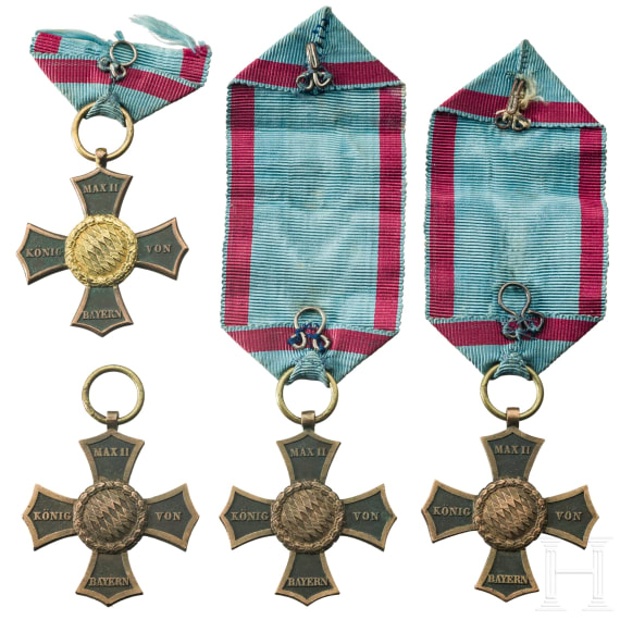 Vier Veteranendenkzeichen f&uuml;r die Feldz&uuml;ge 1790 - 1812