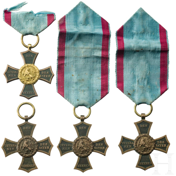 Vier Veteranendenkzeichen f&uuml;r die Feldz&uuml;ge 1790 - 1812