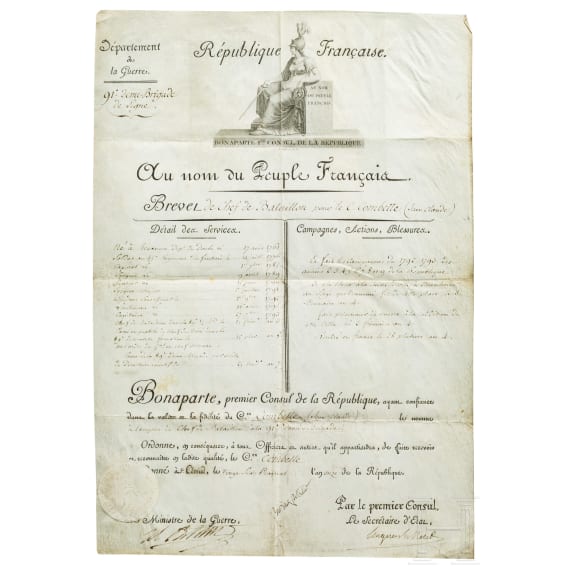 Napoleon I. - eigenh&auml;ndige Unterschrift als 1. Konsul, 1803