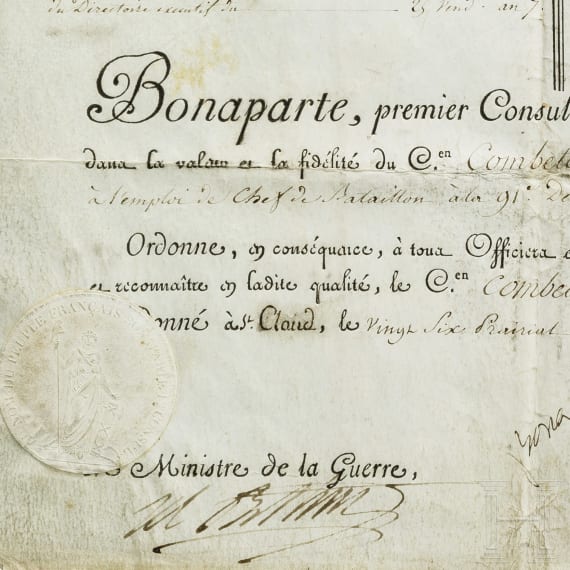 Napoleon I. - eigenh&auml;ndige Unterschrift als 1. Konsul, 1803