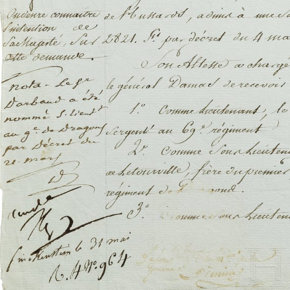 Napoleon I. - eigenhändige Apostille vom 31.5.1807