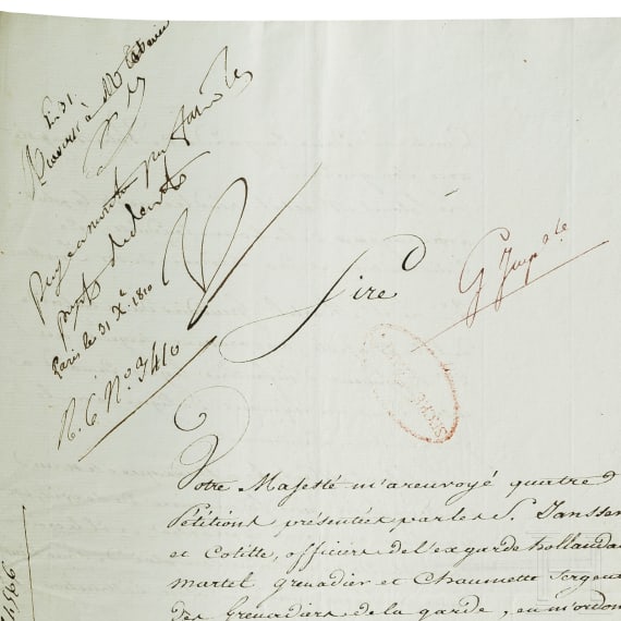 Napoleon I. - eigenh&auml;ndige Apostille vom 31.10.1810