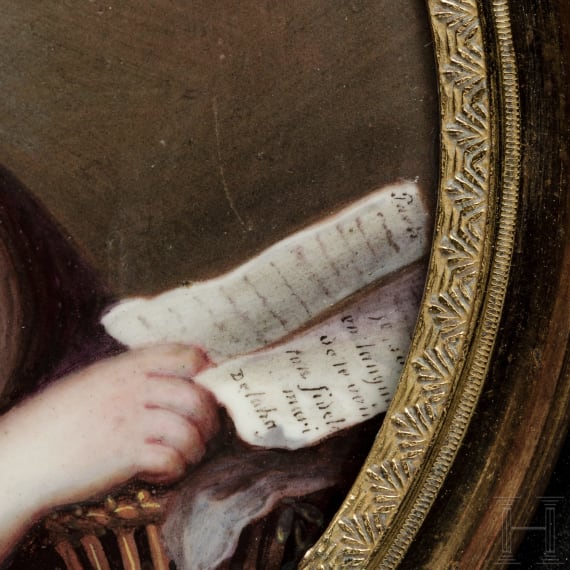 Miniaturportrait einer jungen Frau mit Brief, Paris/Frankreich, um 1810