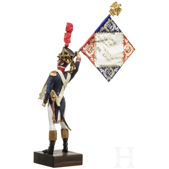 Offizier der Linieninfanterie um 1810 als Fahnentr&auml;ger - Uniformfigur von Marcel Riffet, 20. Jhdt.