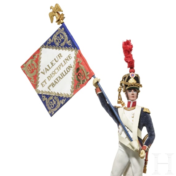 Offizier der Linieninfanterie um 1810 als Fahnentr&auml;ger - Uniformfigur von Marcel Riffet, 20. Jhdt.