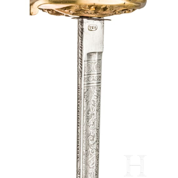Offizierss&auml;bel mit ge&auml;tzter Klinge, Solingen, um 1910