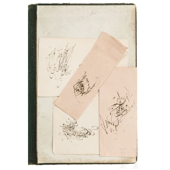Kaiser Franz Joseph I. von Österreich - lederne Dokumentenmappe aus der "Kabinetts Kanzlei Sr. K.K. apost. Majestät des Kaisers", um 1870/80