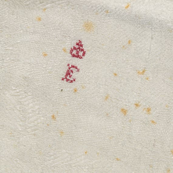 Kaiserin Elisabeth von &Ouml;sterreich - Damastleinen-Serviette mit Floraldekor, um 1870/80