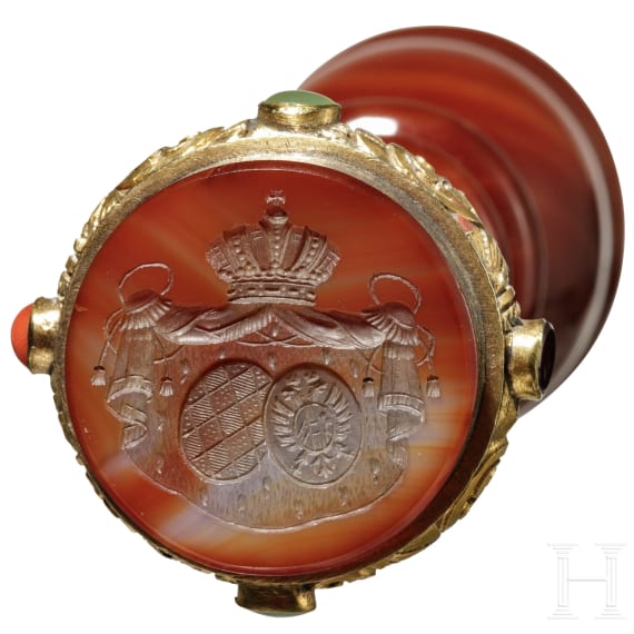 Kaiserin Elisabeth von &Ouml;sterreich - Petschaft mit Allianzwappen, um 1870