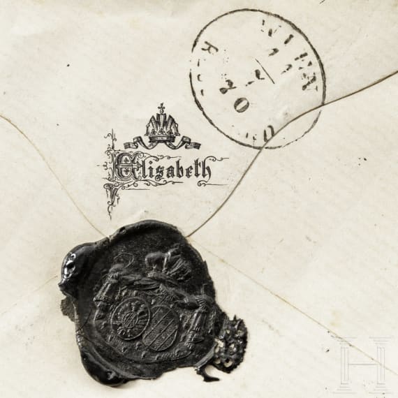 Kaiserin Elisabeth von &Ouml;sterreich - zwei eigenh&auml;ndig adressierte und gesiegelte Kuverts an den Kaiser aus Ischl, um 1870/80