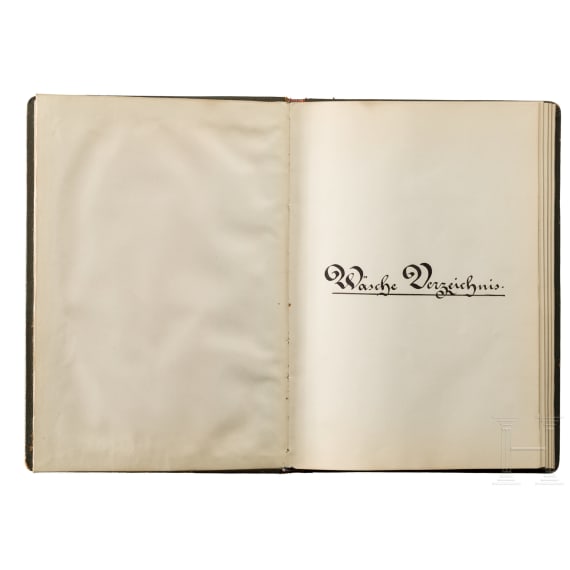 Kaiserin Elisabeth von &Ouml;sterreich - "W&auml;sche Verzeichnis" zur Geburt ihres Sohnes Erzherzog Rudolf, 1858