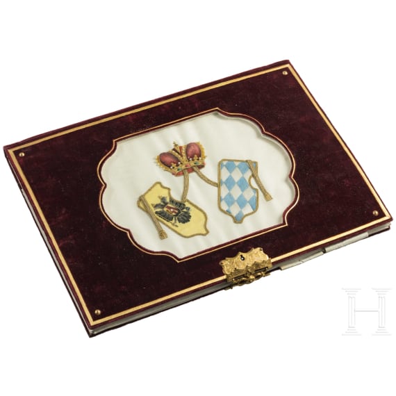 Kaiserin Elisabeth von &Ouml;sterreich - prunkvolle Geschenk-Schreibmappe des "Istituto Centrale di Santa Dorotea in Venezia", vermutlich 1861/62