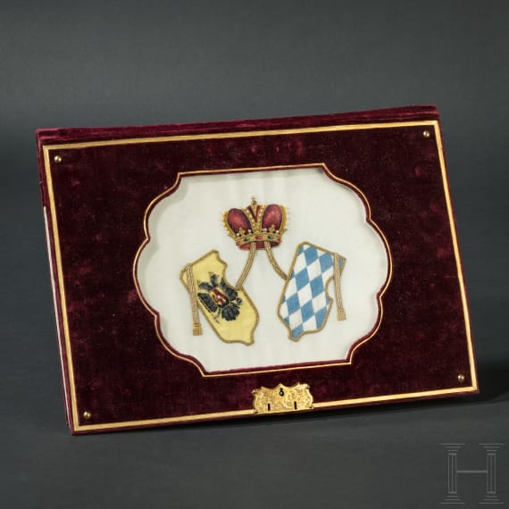 Kaiserin Elisabeth von &Ouml;sterreich - prunkvolle Geschenk-Schreibmappe des "Istituto Centrale di Santa Dorotea in Venezia", vermutlich 1861/62