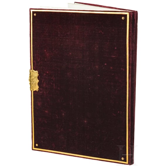 Kaiserin Elisabeth von &Ouml;sterreich - prunkvolle Geschenk-Schreibmappe des "Istituto Centrale di Santa Dorotea in Venezia", vermutlich 1861/62