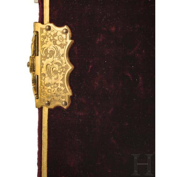 Kaiserin Elisabeth von &Ouml;sterreich - prunkvolle Geschenk-Schreibmappe des "Istituto Centrale di Santa Dorotea in Venezia", vermutlich 1861/62