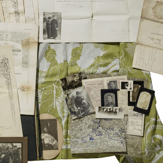 Major Viktor Freiherr von Tinti (1881 - 1931) - gro&szlig;e Mappe mit Dokumenten, Fotos, Ausweisen etc.