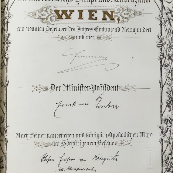 Konstantin Sretkow, Edler von Kostankow (1848 - 1916) - Adelsurkunde, 1904, sowie Patent zum Generalmajor, 1908