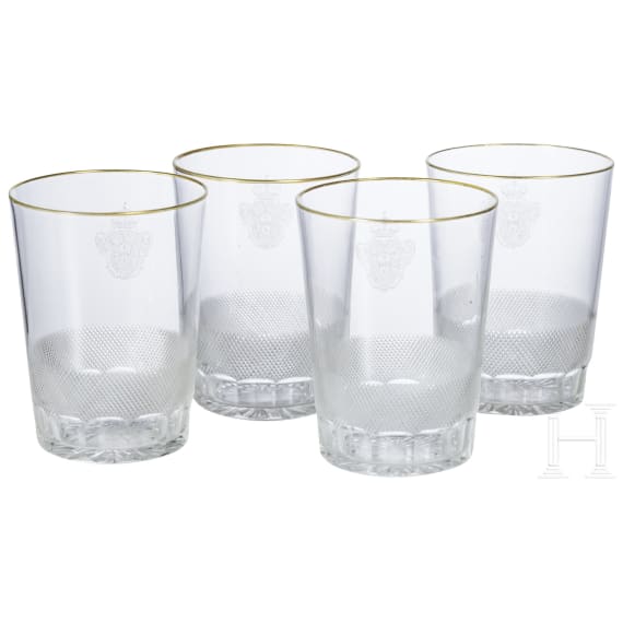 King Manuel II of Portugal - four water glasses