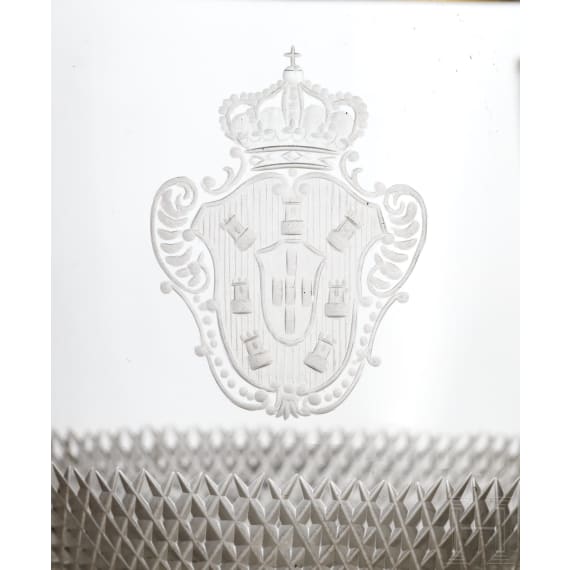 K&ouml;nig Manuel II. von Portugal - Sektschale, Fingerschale und Weinglas