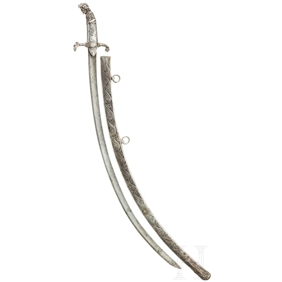 Prunksäbel mit Silbergefäß im Empirestil, um 1830