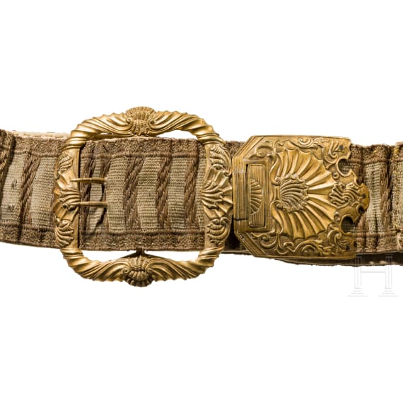 Jagdliches Luxus-Koppel f&uuml;r Hirschf&auml;nger, deutsch, um 1750