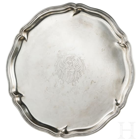 Silberne Geschenkplatte des G&ouml;ttingen-Corps Saxonia