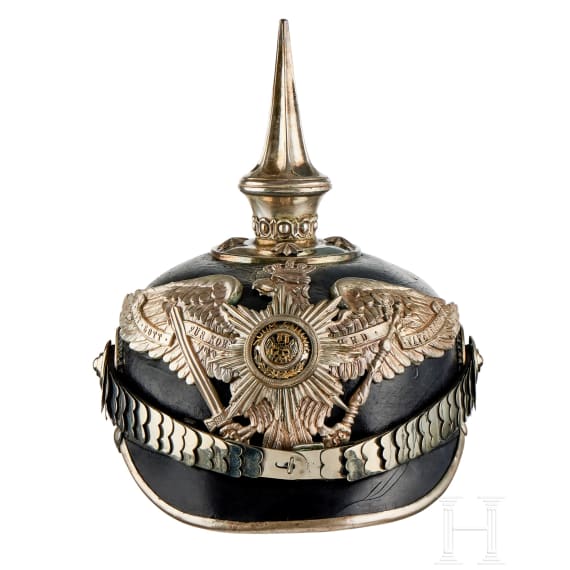Preu&szlig;en - Helm f&uuml;r Offiziere des 1. Garde-Regiments zu Fu&szlig; mit Besitzermonogramm