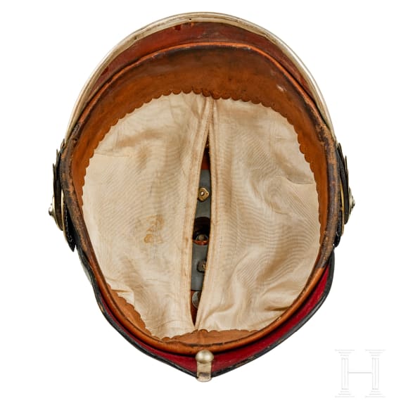 Preu&szlig;en - Helm f&uuml;r Offiziere des 1. Garde-Regiments zu Fu&szlig; mit Besitzermonogramm