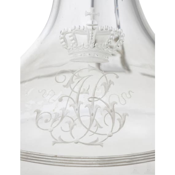 Prinz und Prinzessin Alfons von Bayern (1862 - 1933) - zwei Rotwein- und eine Portwein-Karaffe